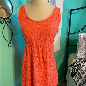 orange lace dress
